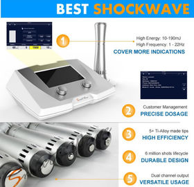 Shockwave Extracorporeal ακτινωτή ΕΔ μηχανή EDSWT θεραπείας με πολυ - γλώσσα